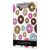 Patroon van donuts, kleurrijke donuts, Jouw naam Klembord (Links)