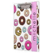Patroon van donuts, kleurrijke donuts, Jouw naam Klembord (Links)