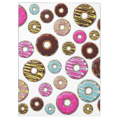 Patroon van donuts, kleurrijke donuts, Jouw naam Klembord (Achterkant)