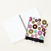 Patroon van donuts, kleurrijke donuts, Jouw naam Notitieboek (Binnen)