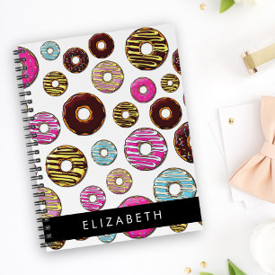 Patroon van donuts, kleurrijke donuts, Jouw naam Planner