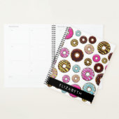 Patroon van donuts, kleurrijke donuts, Jouw naam Planner (Display)