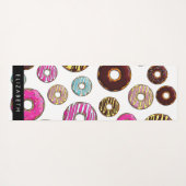 Patroon van donuts, kleurrijke donuts, Jouw naam Yogamat (Achterkant (horizontaal))