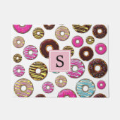 Patroon van donuts, kleurrijke donuts, monogram deurmat (Voorkant)