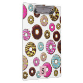 Patroon van donuts, kleurrijke donuts, monogram klembord (Rechts)