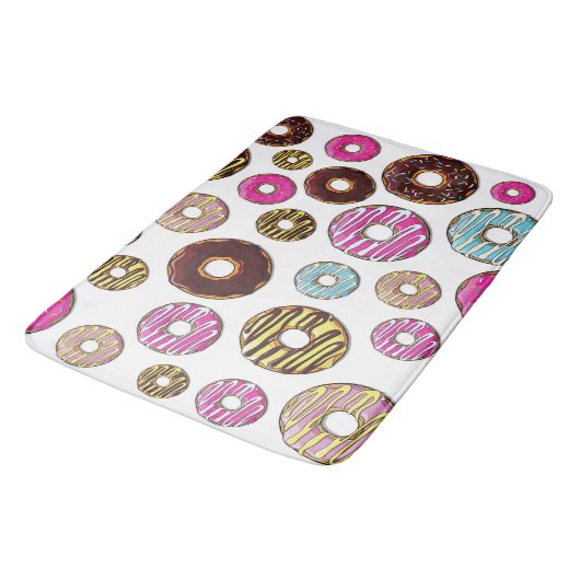 patroon van donuts, kleurrijke donuts, sproeten badmat (Gekanteld)