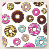 patroon van donuts, kleurrijke donuts, sproeten bier onderzetter (Voorkant)