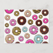 patroon van donuts, kleurrijke donuts, sproeten briefkaart (Voorkant)