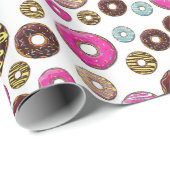 patroon van donuts, kleurrijke donuts, sproeten cadeaupapier (Rol Hoek)