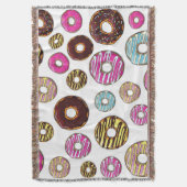 patroon van donuts, kleurrijke donuts, sproeten deken (Voorkant Verticaal)