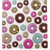 patroon van donuts, kleurrijke donuts, sproeten douchegordijn (Voorkant)