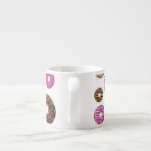 patroon van donuts, kleurrijke donuts, sproeten espresso kop (Achterkant)