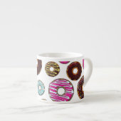 patroon van donuts, kleurrijke donuts, sproeten espresso kop (Voorkant rechts)