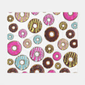 patroon van donuts, kleurrijke donuts, sproeten fleece deken (Voorkant (Horizontaal))
