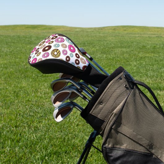 patroon van donuts, kleurrijke donuts, sproeten golfheadcover (Insitu)