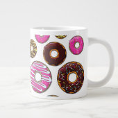 patroon van donuts, kleurrijke donuts, sproeten grote koffiekop (Rechts)