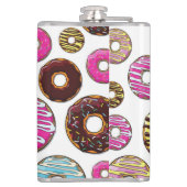 patroon van donuts, kleurrijke donuts, sproeten heupfles (Achterkant)