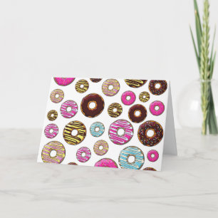 patroon van donuts, kleurrijke donuts, sproeten kaart