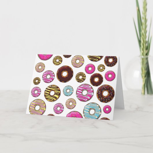 patroon van donuts, kleurrijke donuts, sproeten kaart (Voorkant)