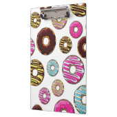 patroon van donuts, kleurrijke donuts, sproeten klembord (Links)