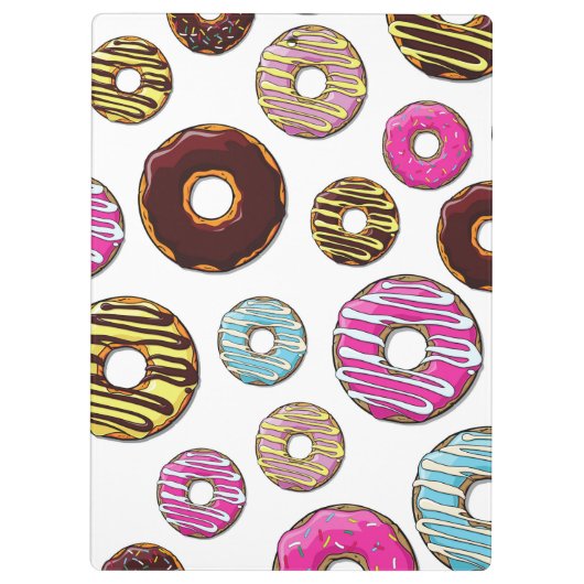 patroon van donuts, kleurrijke donuts, sproeten klembord (Achterkant)