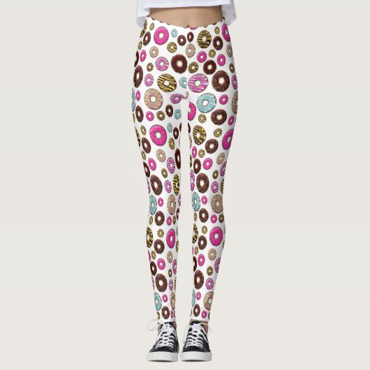 patroon van donuts, kleurrijke donuts, sproeten leggings (Voorkant)