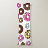 patroon van donuts, kleurrijke donuts, sproeten lichaamskussen (Achterkant (Verticaal))