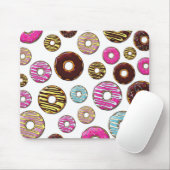 patroon van donuts, kleurrijke donuts, sproeten muismat (Met muis)