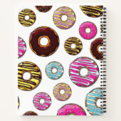 patroon van donuts, kleurrijke donuts, sproeten notitieboek (Achterkant)