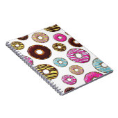patroon van donuts, kleurrijke donuts, sproeten notitieboek (Rechterzijde)