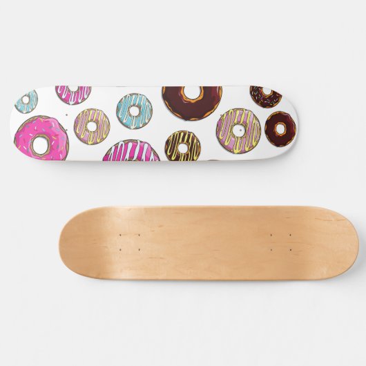 patroon van donuts, kleurrijke donuts, sproeten persoonlijk skateboard (Horizontaal)
