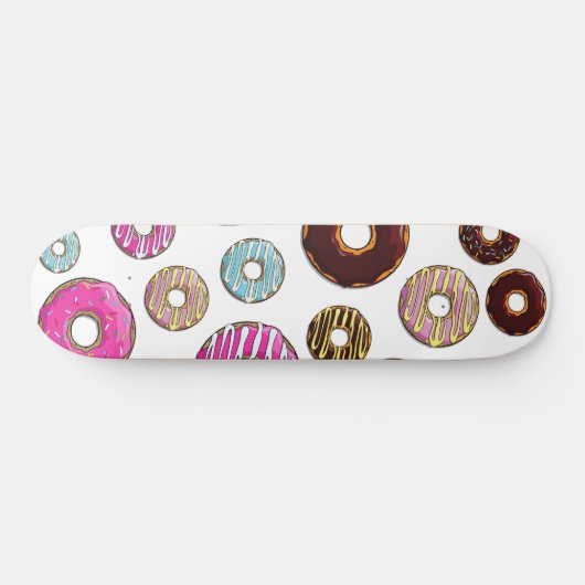 patroon van donuts, kleurrijke donuts, sproeten persoonlijk skateboard (Horizontaal)