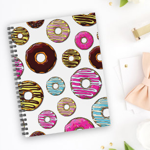patroon van donuts, kleurrijke donuts, sproeten planner