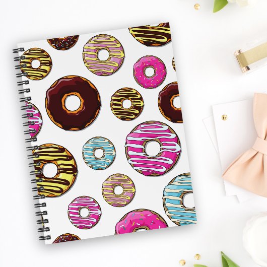 patroon van donuts, kleurrijke donuts, sproeten planner