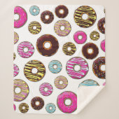 patroon van donuts, kleurrijke donuts, sproeten sherpa deken (Voorkant)