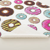 patroon van donuts, kleurrijke donuts, sproeten sherpa deken (3/4)