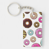 patroon van donuts, kleurrijke donuts, sproeten sleutelhanger (Voorkant)