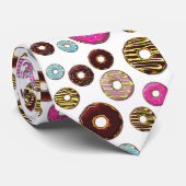 patroon van donuts, kleurrijke donuts, sproeten stropdas (Opgerold)