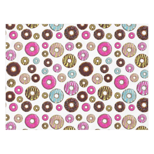 patroon van donuts, kleurrijke donuts, sproeten tafelkleed (Voorkant (Horizontaal))