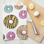 patroon van donuts, kleurrijke donuts, sproeten theedoek (Quarter Fold)