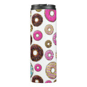 patroon van donuts, kleurrijke donuts, sproeten thermosbeker (Achterkant)