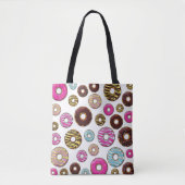 patroon van donuts, kleurrijke donuts, sproeten tote bag (Voorkant)