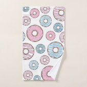 patroon van donuts, roze donuts, blauwe donuts bad handdoek (Handdoek)