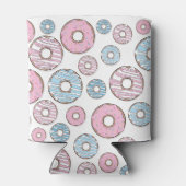 patroon van donuts, roze donuts, blauwe donuts blikjeskoeler (Achterkant)