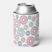 patroon van donuts, roze donuts, blauwe donuts blikjeskoeler (Blikje Achterkant)