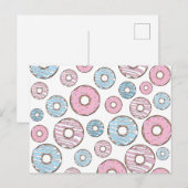 patroon van donuts, roze donuts, blauwe donuts briefkaart (Voorkant / Achterkant)