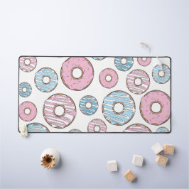 patroon van donuts, roze donuts, blauwe donuts bureaumat