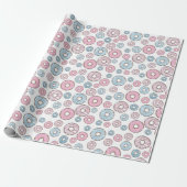patroon van donuts, roze donuts, blauwe donuts cadeaupapier (Uitgerold)