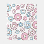 patroon van donuts, roze donuts, blauwe donuts fleece deken (Voorkant)