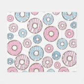 patroon van donuts, roze donuts, blauwe donuts fleece deken (Voorkant (Horizontaal))